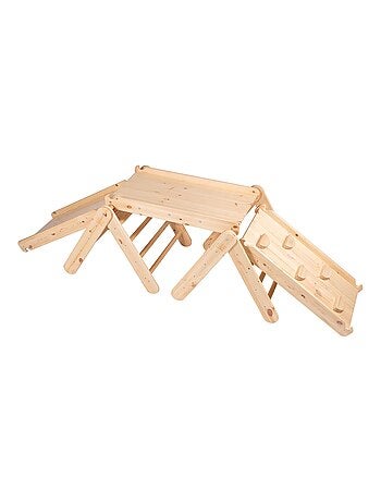 Échelle pour enfants avec toboggan et mur d’escalade. Deux échelles + deux murs d'escalade