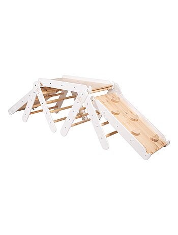 Échelle pour enfants avec toboggan et mur d’escalade. Deux échelles + deux murs d'escalade