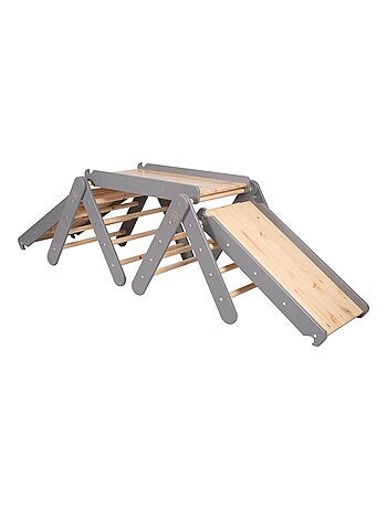 Échelle pour enfants avec toboggan et mur d’escalade. Deux échelles + deux murs d'escalade