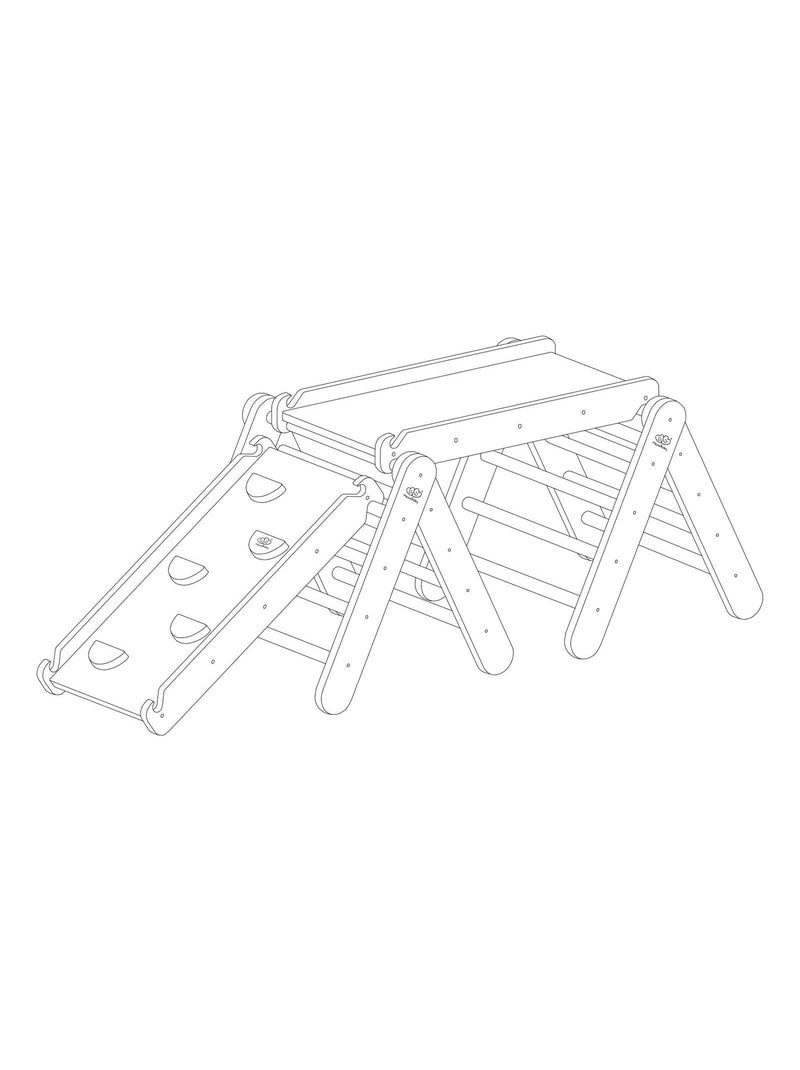 Échelle pour enfants avec toboggan et mur d’escalade. Deux échelles + deux murs d'escalade Gris - Kiabi