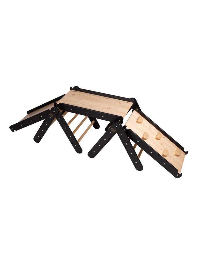 Échelle pour enfants avec toboggan et mur d’escalade. Deux échelles + deux murs d'escalade Noir - Kiabi