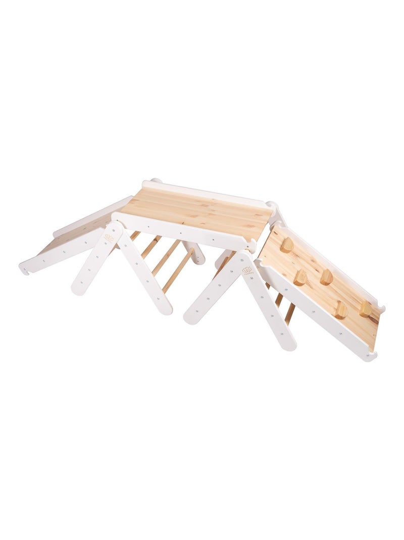Échelle pour enfants avec toboggan et mur d’escalade. Deux échelles, trois murs d'escalade Blanc - Kiabi