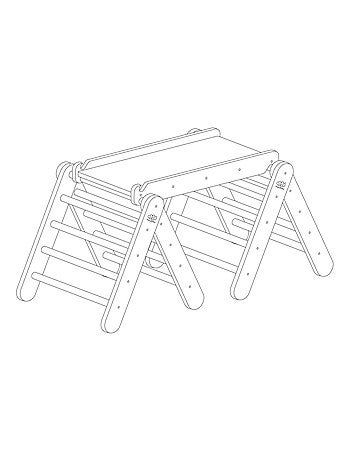 Échelle pour enfants avec toboggan et mur d’escalade. Deux échelles + un mur d'escalade