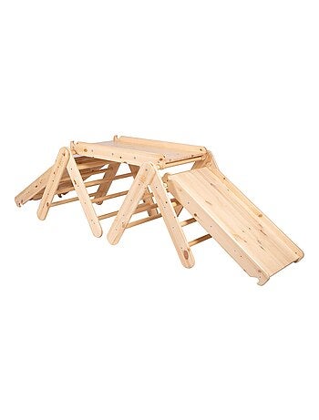 Échelle pour enfants avec toboggan et mur d’escalade. Deux échelles + un mur d'escalade