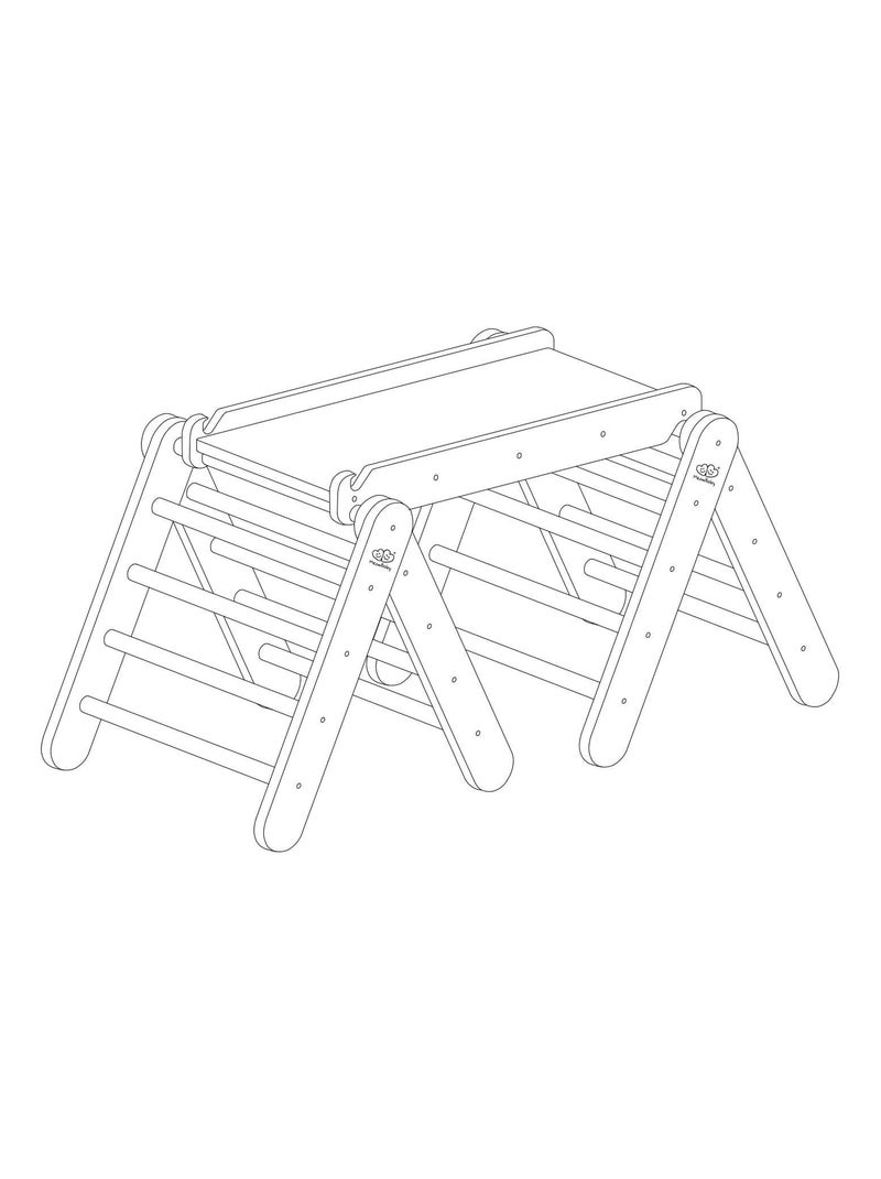 Échelle pour enfants avec toboggan et mur d'escalade naturelle Beige - Kiabi