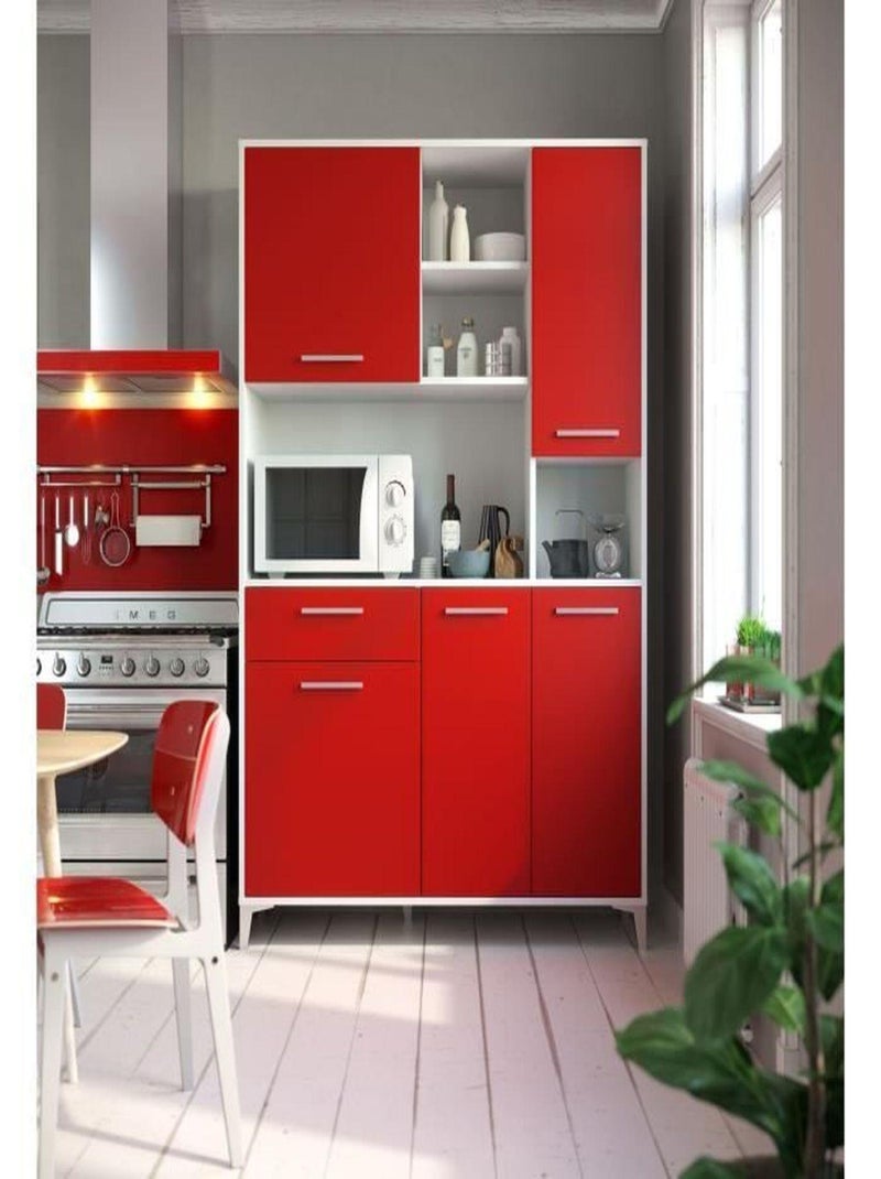 ECO Buffet de cuisine 120 cm - Rouge mat - AUCUNE Rouge - Kiabi