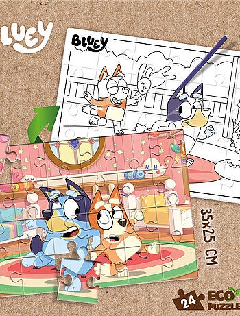 ECO-PUZZLE 24 PCS MINI DOUBLE FACE BLUEY