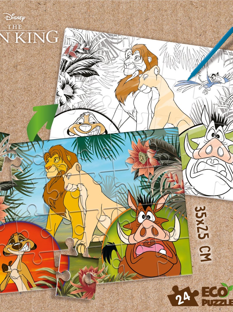 ECO-PUZZLE 24 PCS MINI DOUBLE FACE LION KING N/A - Kiabi