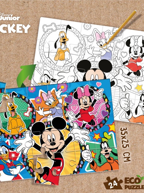 ECO-PUZZLE 24 PCS MINI DOUBLE FACE MICKEY - Kiabi