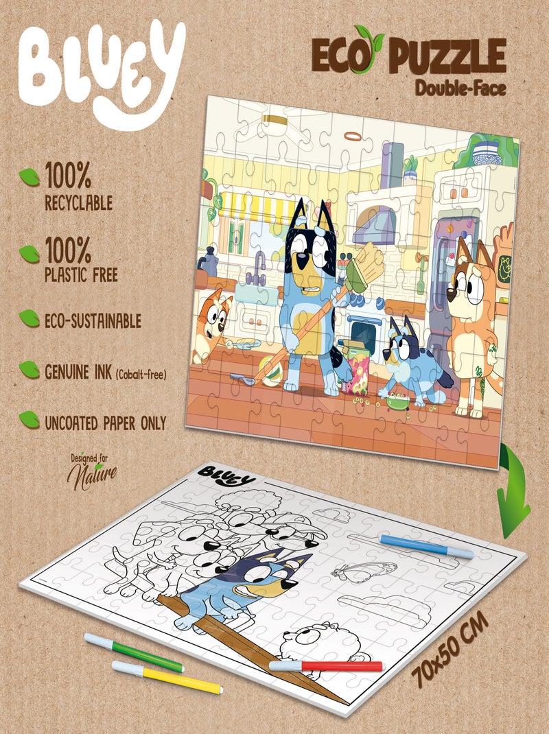 ECO-PUZZLE 60 PCS DOUBLE FACE BLUEY N/A - Kiabi