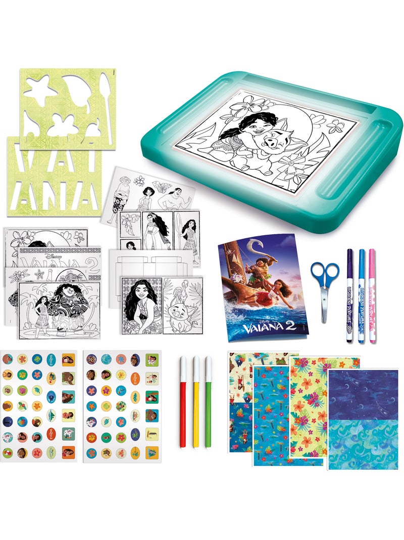 École de Dessins avec Table Lumineuse Vaiana 2 – Kit Créatif pour Enfants N/A - Kiabi