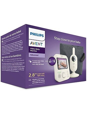 Écoute-bébé vidéo - philips - scd882/26 - écran 2,8 pouces - vision nocturne - connexion sécurisée