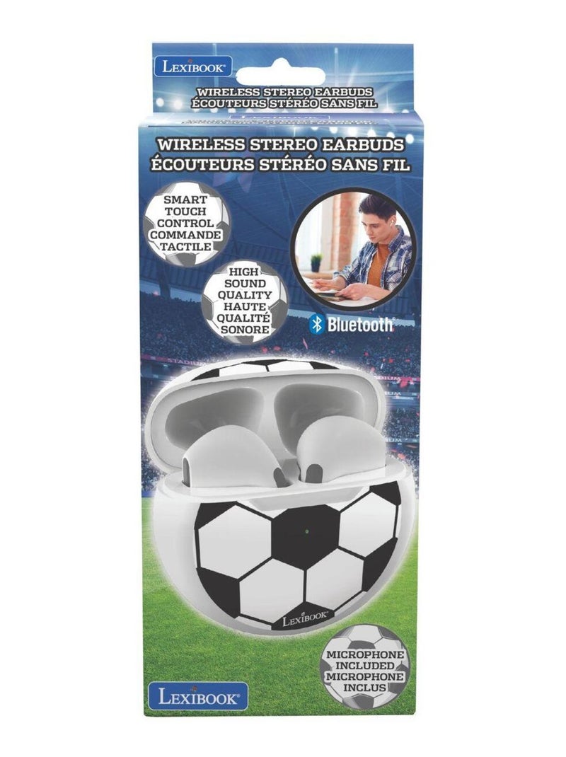 Écouteurs sans fil Bluetooth Football avec étui de chargement et de rangement Blanc - Kiabi