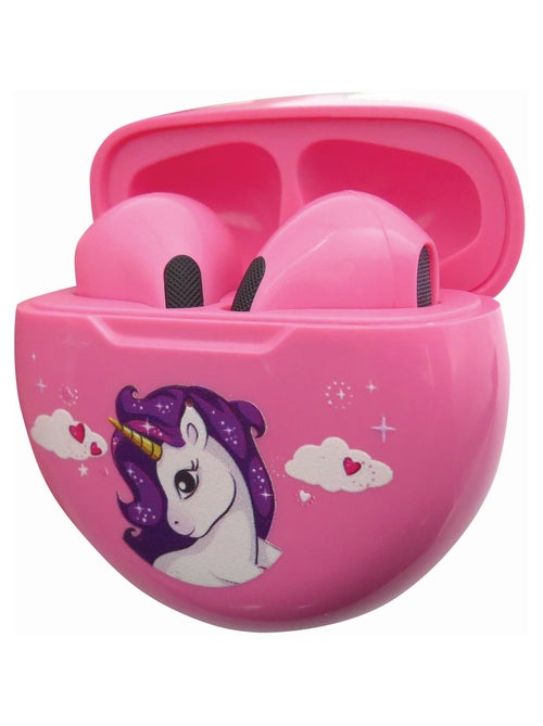 Écouteurs sans fil Bluetooth Licorne avec étui de chargement et de rangement - Kiabi