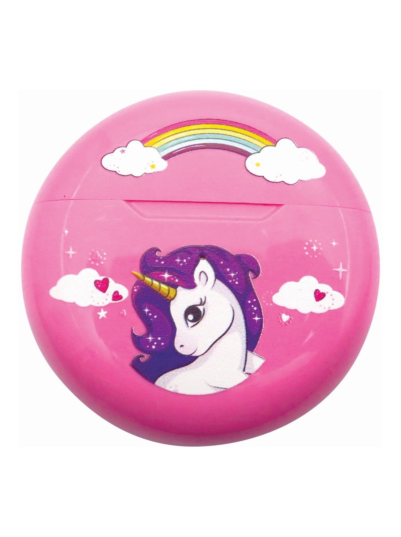 Écouteurs sans fil Bluetooth Licorne avec étui de chargement et de rangement Rose - Kiabi