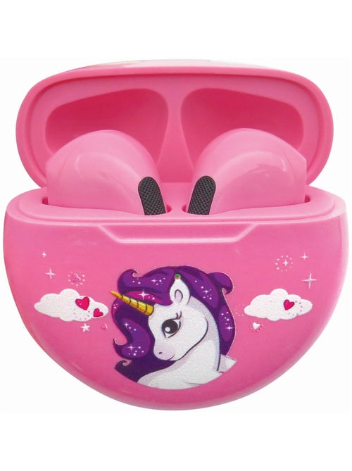 Écouteurs sans fil Bluetooth Licorne avec étui de chargement et de rangement - Kiabi