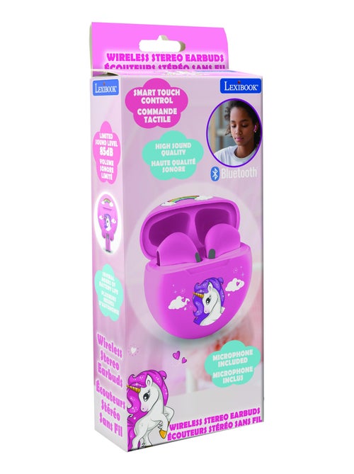 Écouteurs sans fil Bluetooth Licorne avec étui de chargement et de rangement - Kiabi