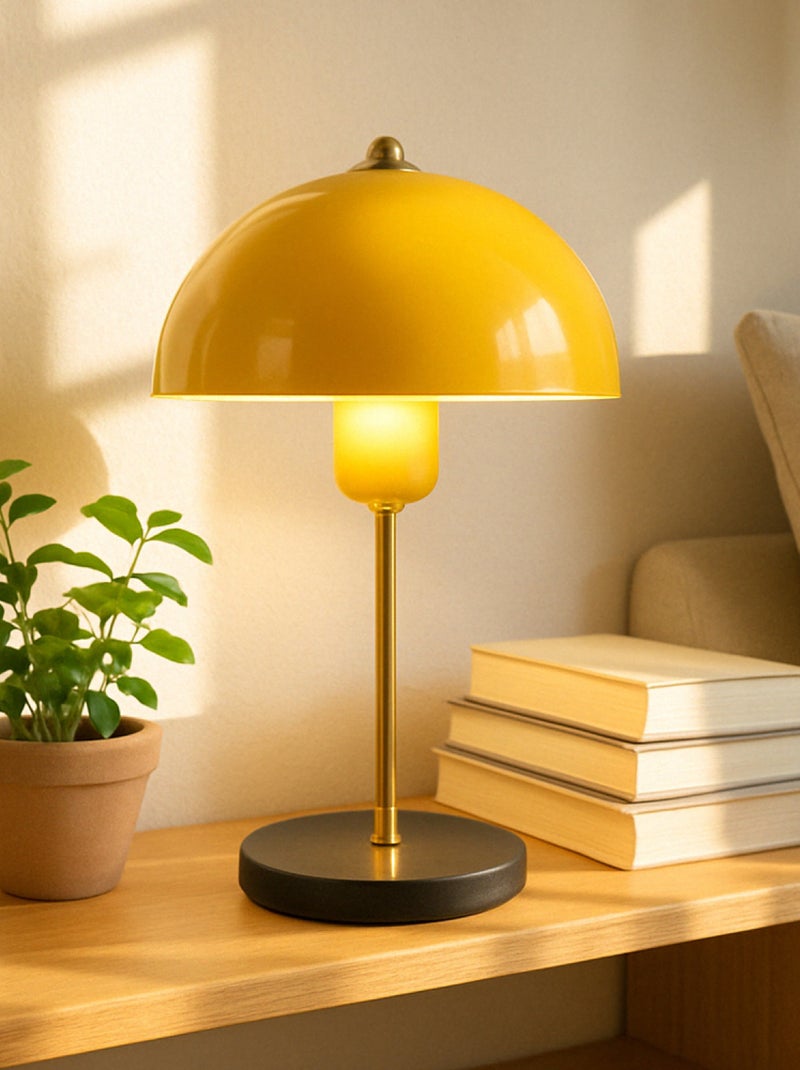 EDITH - Lampe de table champignon jaune 38cm Noir Noir - Kiabi