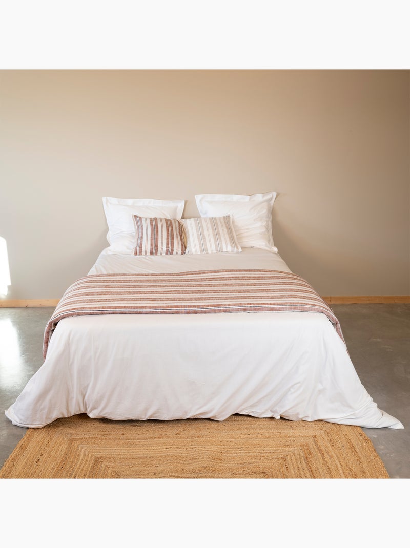 Édredon 100% coton rayures tapissier deux faces LOURMARIN Beige - Kiabi