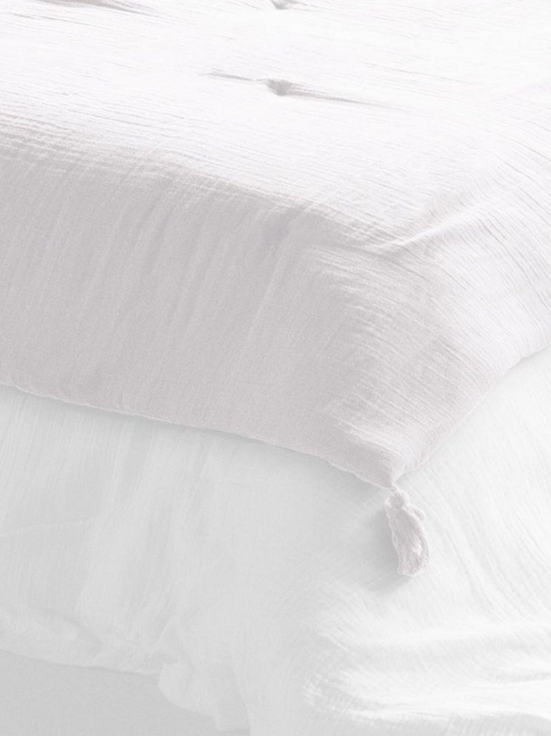 Edredon 150x150 en double Gaze de coton Blanc - Kiabi