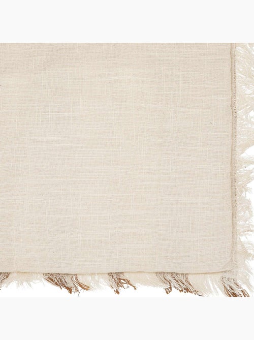 Edredon beige à franges - Kiabi Edredon beige à franges - Kiabi