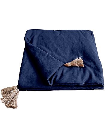 Edredon bout de lit en coton avec pompons Cocon