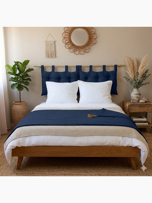 Edredon bout de lit en coton avec pompons Cocon - Kiabi Edredon bout de lit en coton avec pompons Cocon - Kiabi