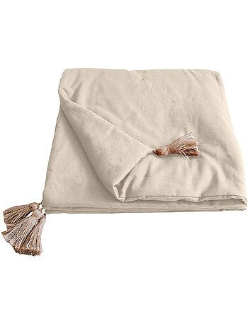 Edredon bout de lit en coton avec pompons Cocon