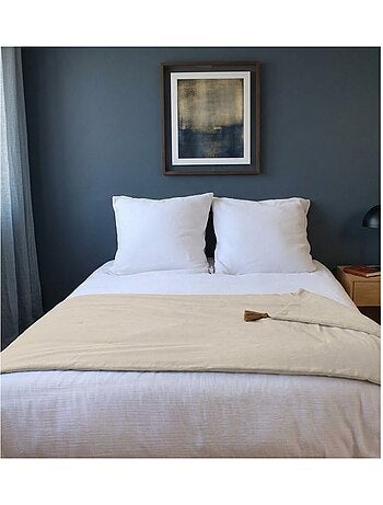 Edredon bout de lit en coton avec pompons Cocon