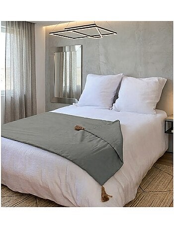 Edredon bout de lit en coton avec pompons Cocon