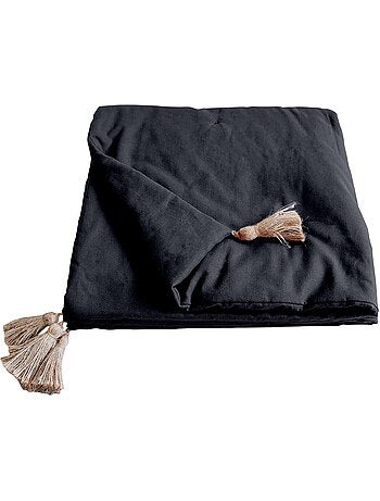 Edredon bout de lit en coton avec pompons Cocon