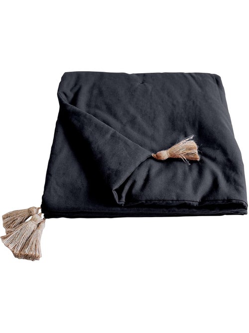 Edredon bout de lit en coton avec pompons Cocon - Kiabi Edredon bout de lit en coton avec pompons Cocon - Kiabi