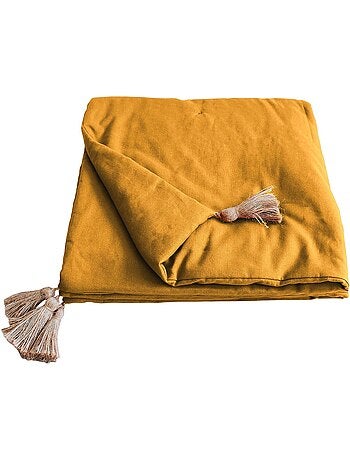 Edredon bout de lit en coton avec pompons Cocon