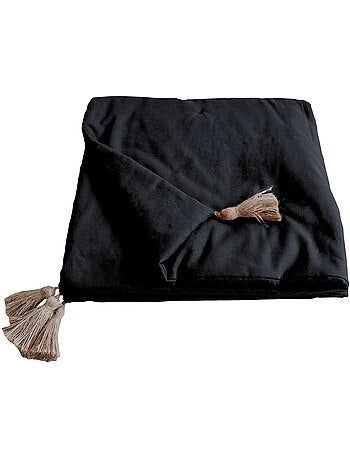 Edredon bout de lit en coton avec pompons Cocon