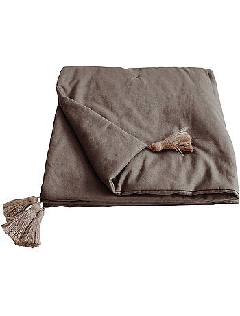 Edredon bout de lit en coton avec pompons Cocon