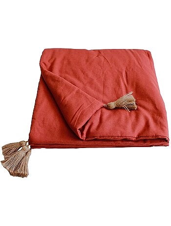 Edredon bout de lit en coton avec pompons Cocon