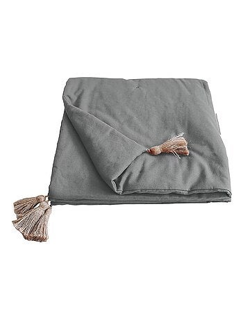 Edredon bout de lit en coton avec pompons Cocoon