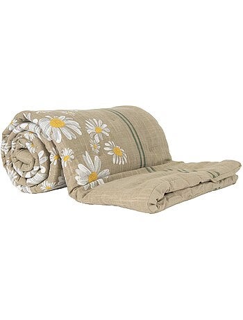 Édredon décoratif en coton motif marguerite