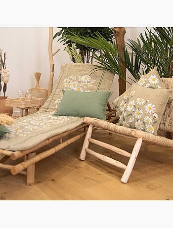 Édredon décoratif en coton motif marguerite