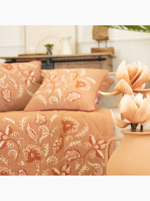 Édredon décoratif en polylin motif floral - Kiabi
