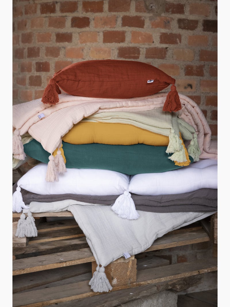 Édredon – Double Gaze de Coton 125 gr/m² – Ultra doux - Gaïa Beige clair - Kiabi
