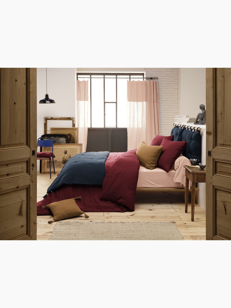 Édredon – Double Gaze de Coton 125 gr/m² – Ultra doux - Gaïa Bleu foncé - Kiabi