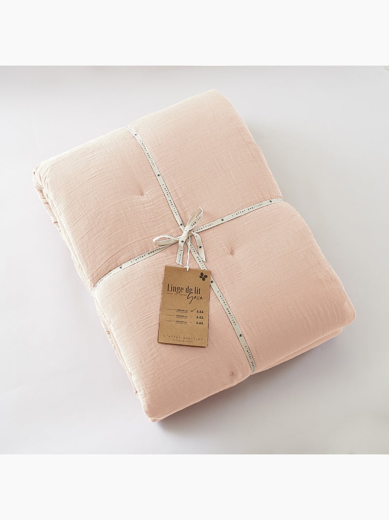 Édredon – Double Gaze de Coton 125 gr/m² – Ultra doux - Gaïa Rose clair - Kiabi