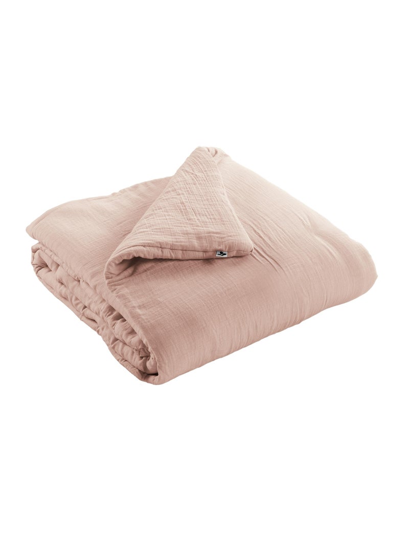 Édredon – Double Gaze de Coton 125 gr/m² – Ultra doux - Gaïa Rose clair - Kiabi