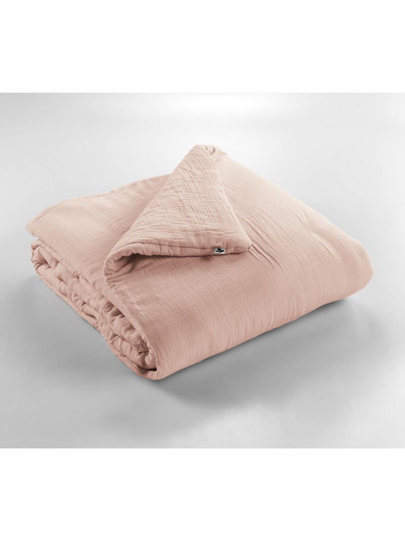 Édredon – Double Gaze de Coton 125 gr/m² – Ultra doux - Gaïa Rose clair - Kiabi
