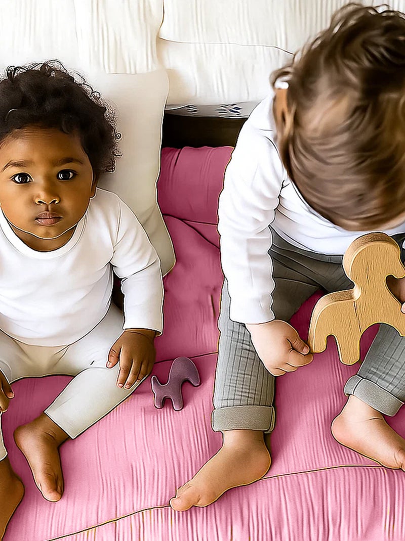 Edredon en Coton Bio Rose Rose - Kiabi