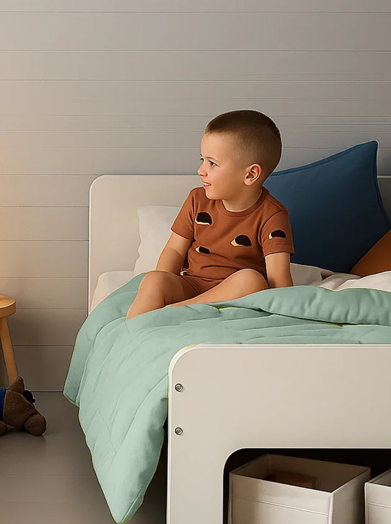 Edredon en Coton Bio Vert Vert - Kiabi