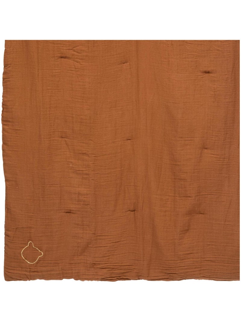 Edredon en gaze de coton Marron foncé - Kiabi