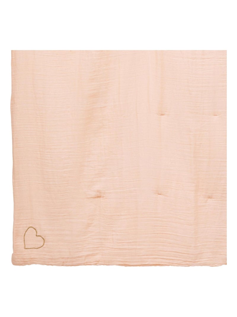 Edredon en gaze de coton Rose clair - Kiabi