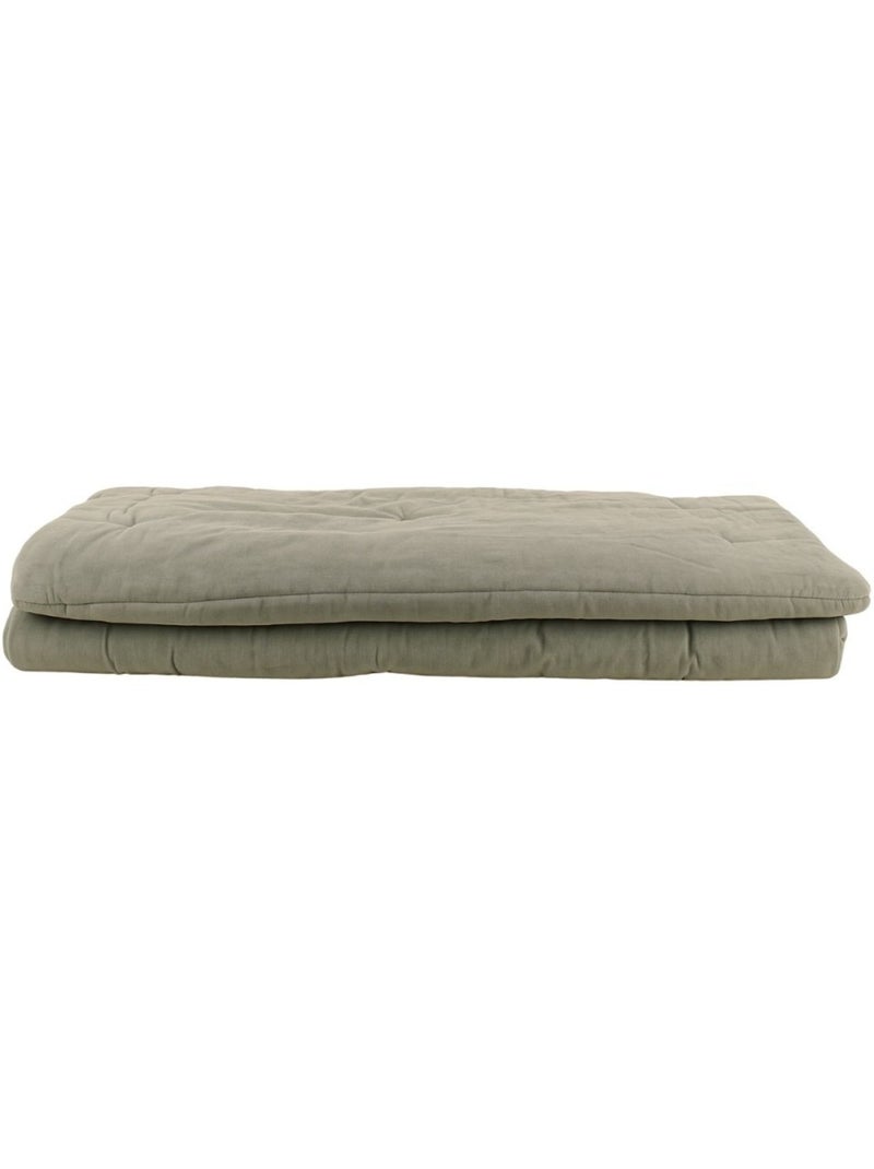 Edredon en velours de coton 80x200cm Vert - Kiabi
